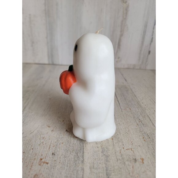 Vintage wax ghost candle pumpkin Halloween home decor figure - Picture 3 of 6